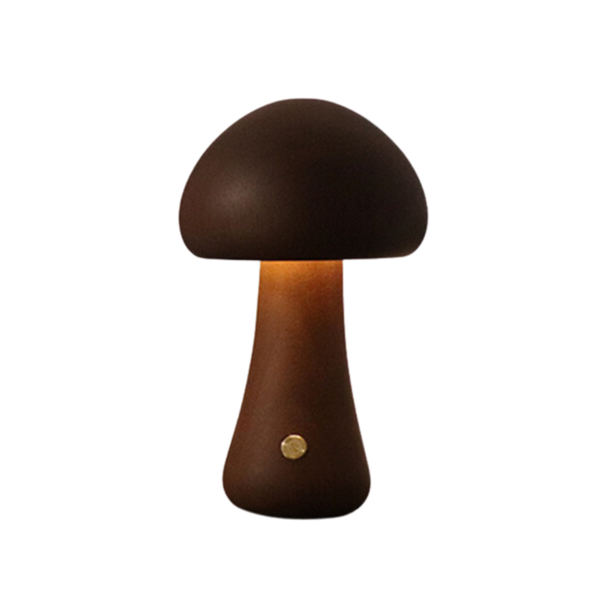 WoodMush Glow Table Lamp | Vintage Wooden Mushroom LED Light