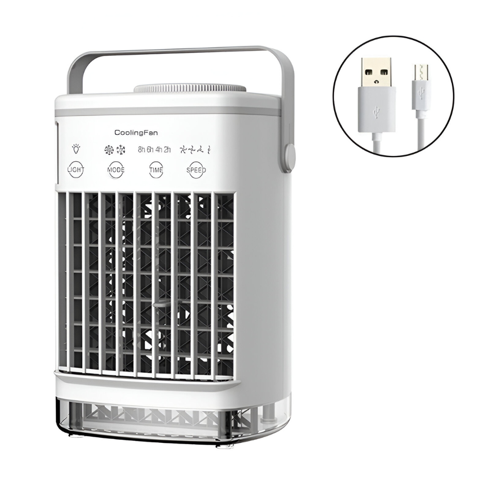 Portable Mini Air Cooler Humidifier Fan with LED