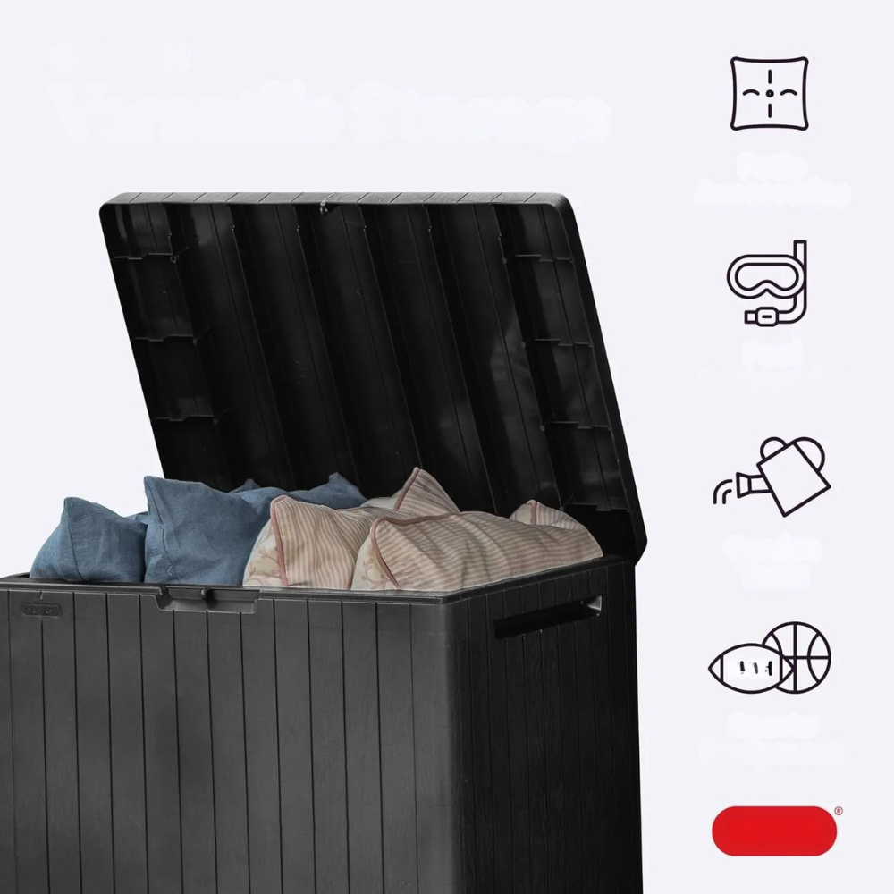 30-Gallon Resin Outdoor Storage Box Weatherproof