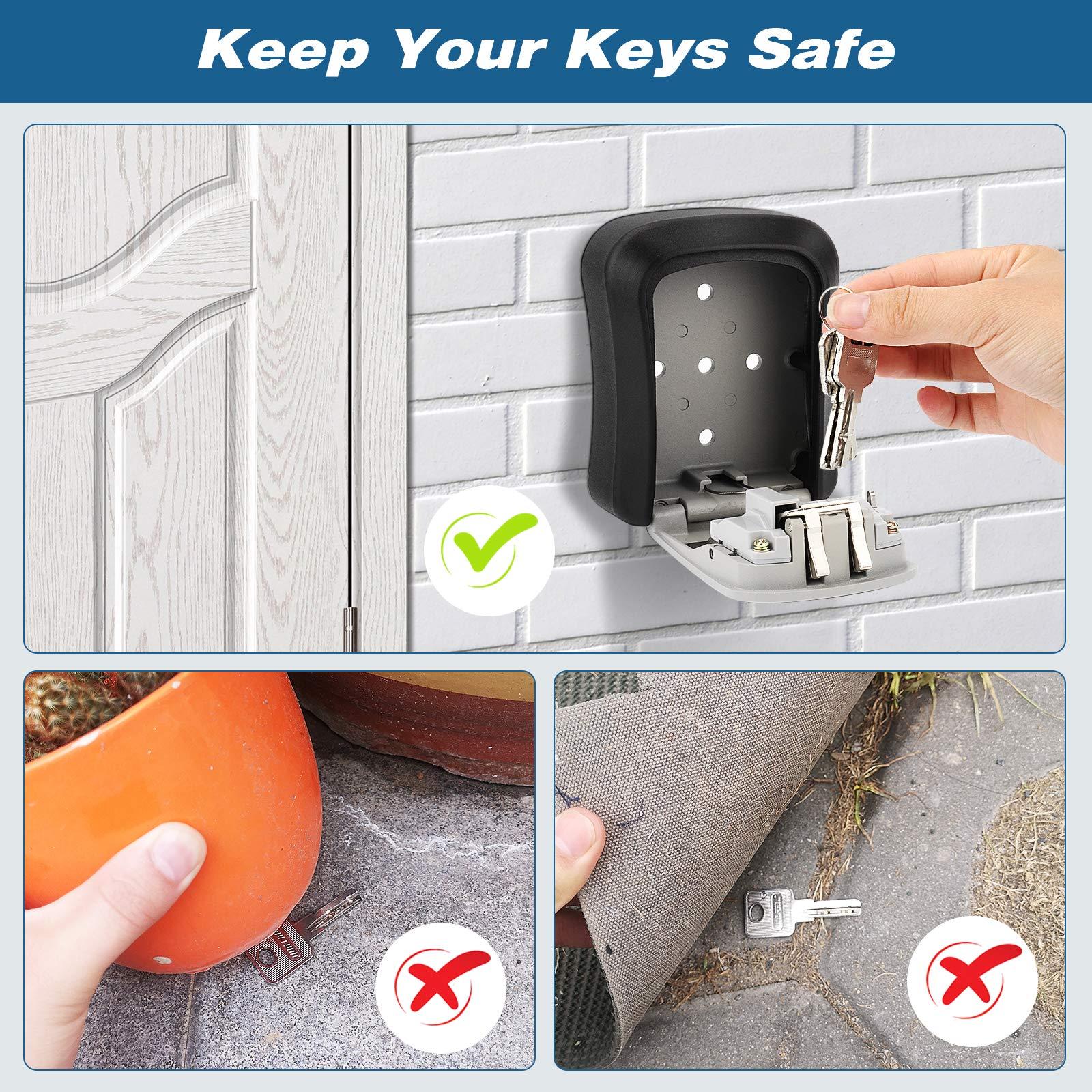 Wall Mount Key Lock Box with 4-Digit Code