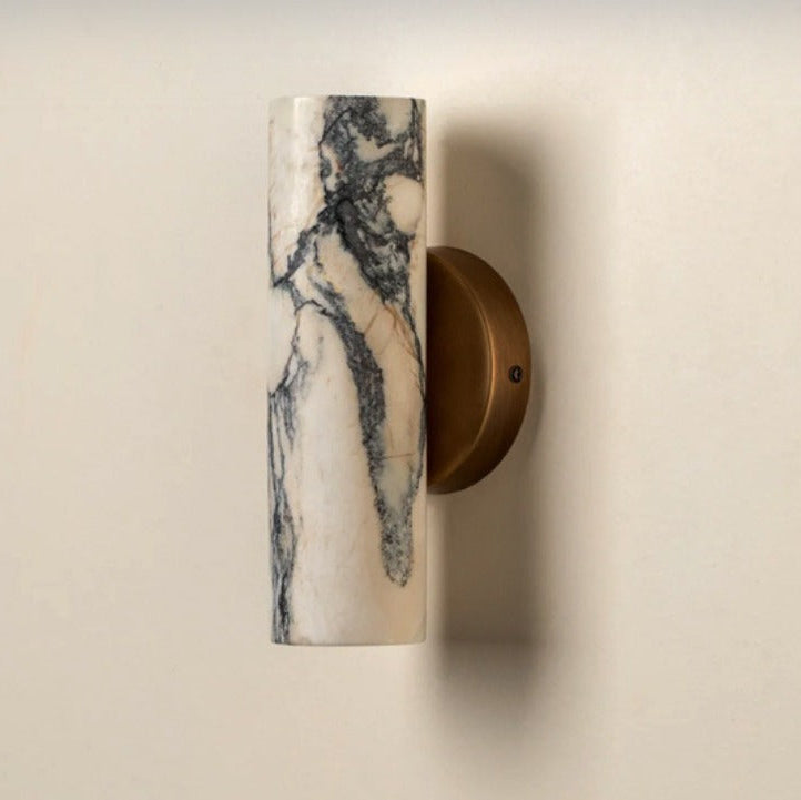 MarbleLuxe Brass Wall Light | Calacatta Stone 2-Light Sconce
