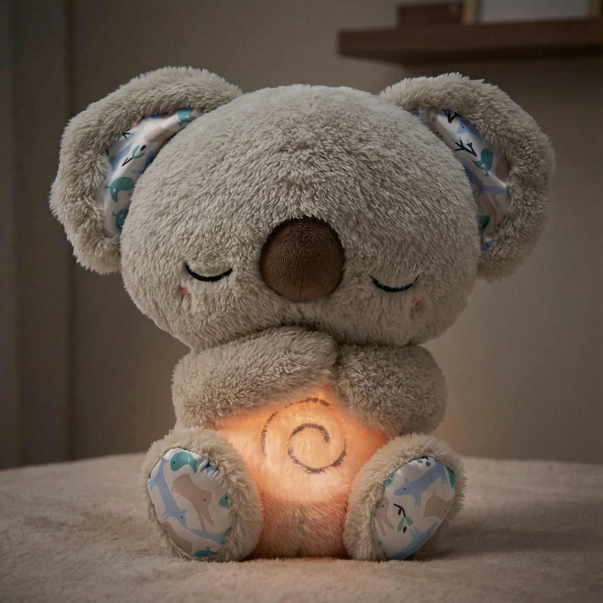 CalmiBear Breathing Plush Toy | Soft Cuddly Toy with Gentle Motion & Night Light