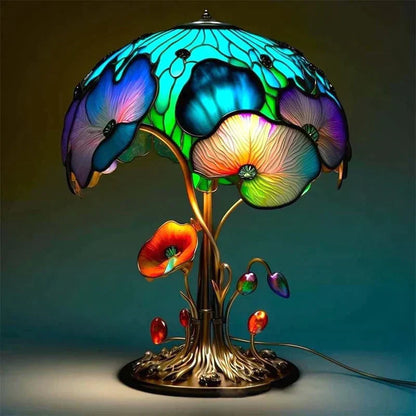 Charming Stained Glass Table Lamp – Vintage Decorative Lighting