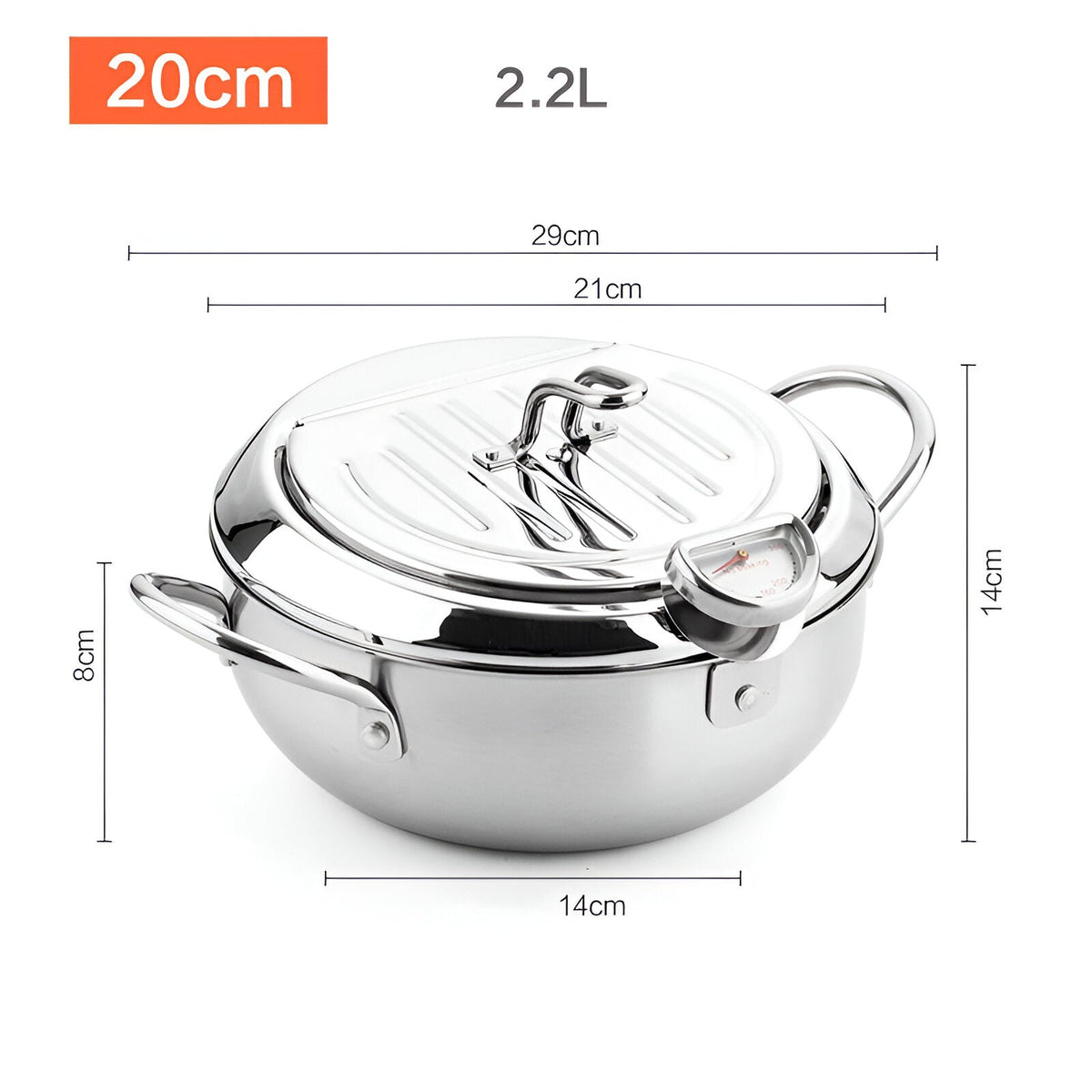 Deep Fryer Pot Heavy-Duty Non-Stick Kitchen Frying Pan