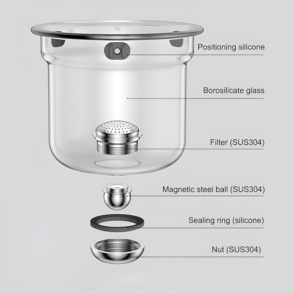 Glass Teapot with Wooden Handle Heat-Resistant Elegant Design
