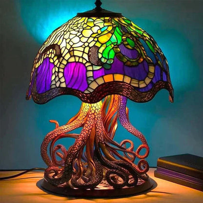 Charming Stained Glass Table Lamp – Vintage Decorative Lighting