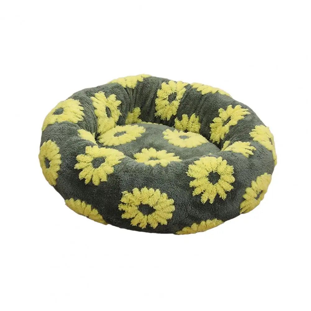 Quality Round Donut Dog Bed with Plush Cushion