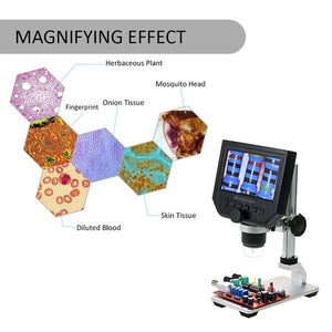 600X Portable Digital Microscope with LED Light & High Magnification