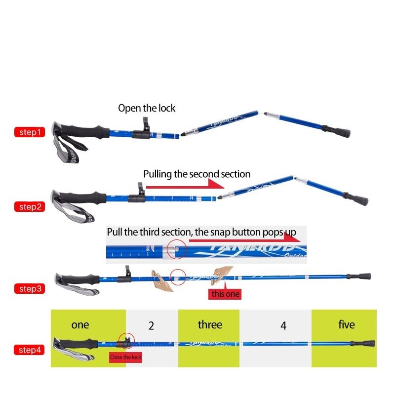 Adjustable Trekking Poles - Foldable Telescopic Pole - Gear Elevation