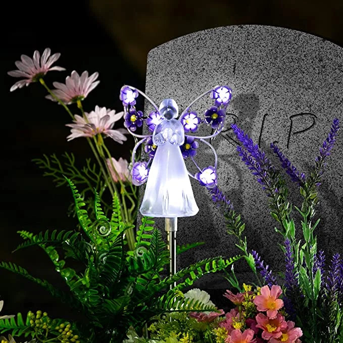 AngelGlow Solar Garden Light | LED Angel Outdoor Memorial Lamp
