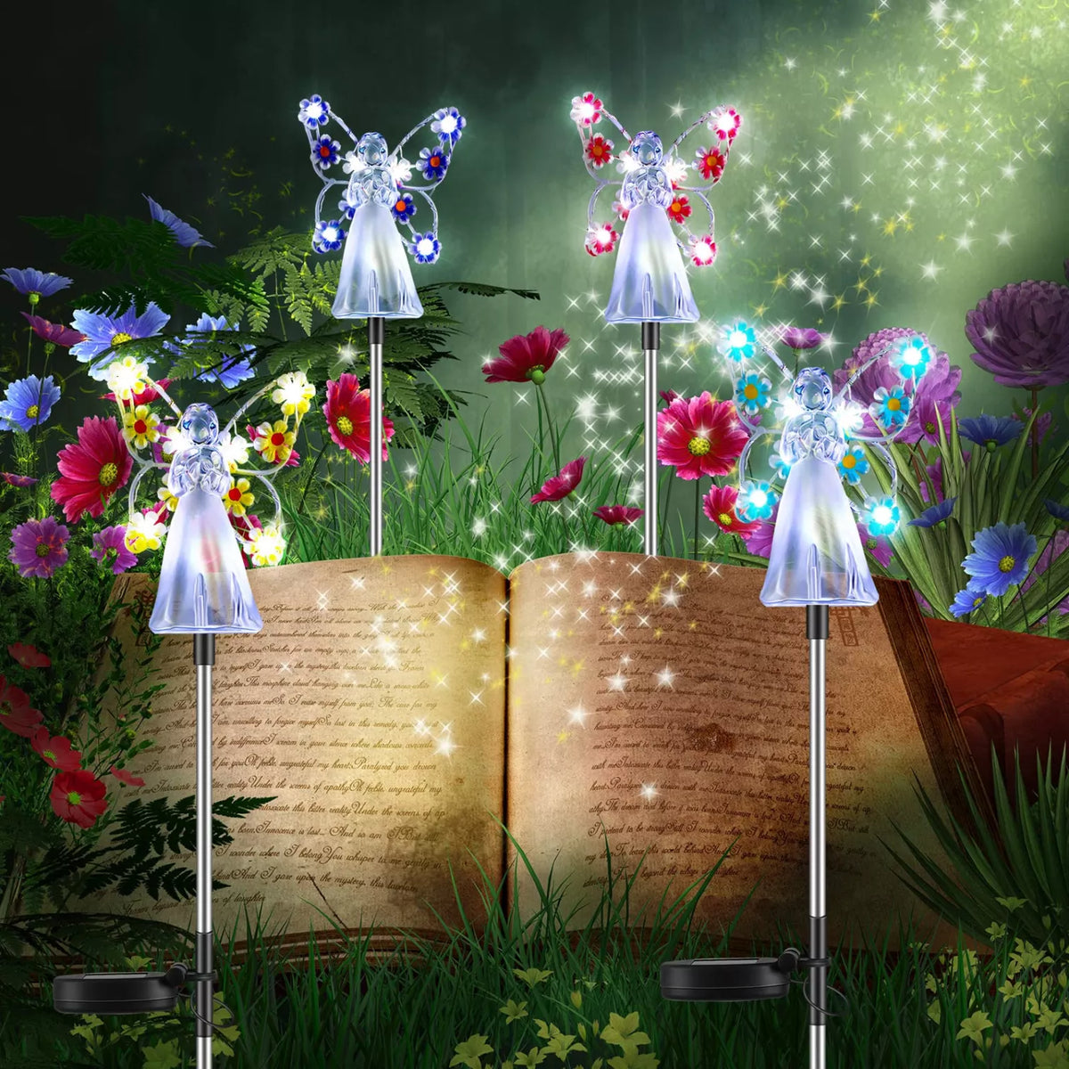 AngelGlow Solar Garden Light | LED Angel Outdoor Memorial Lamp