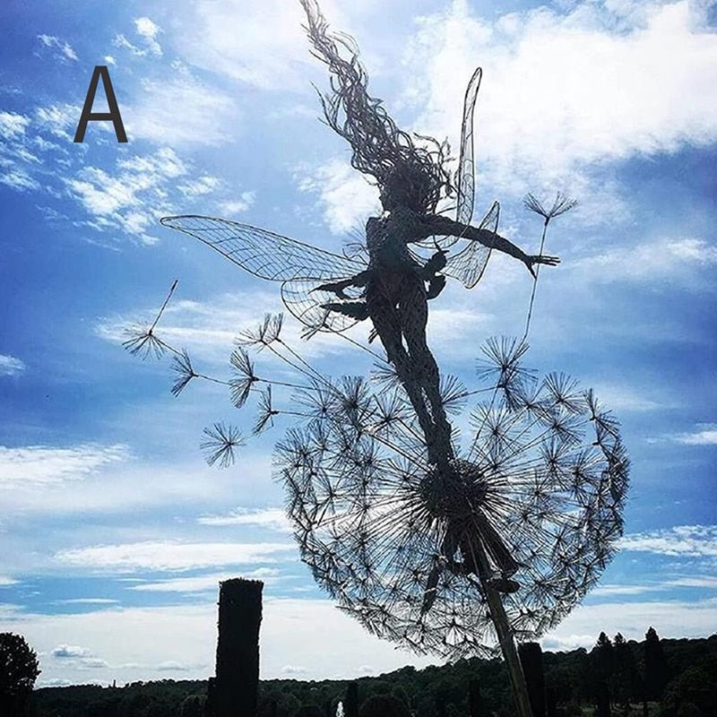 FairyTwirl Garden Fairy Statue | Metal Dancing Fairy Outdoor Decor