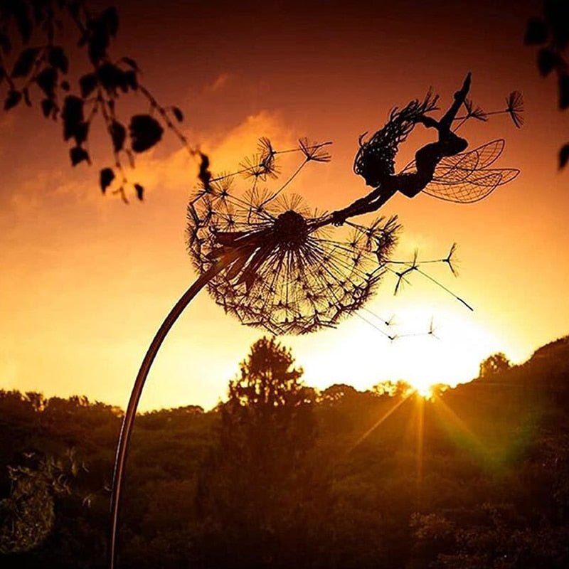 FairyTwirl Garden Fairy Statue | Metal Dancing Fairy Outdoor Decor