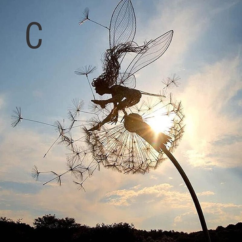 FairyTwirl Garden Fairy Statue | Metal Dancing Fairy Outdoor Decor