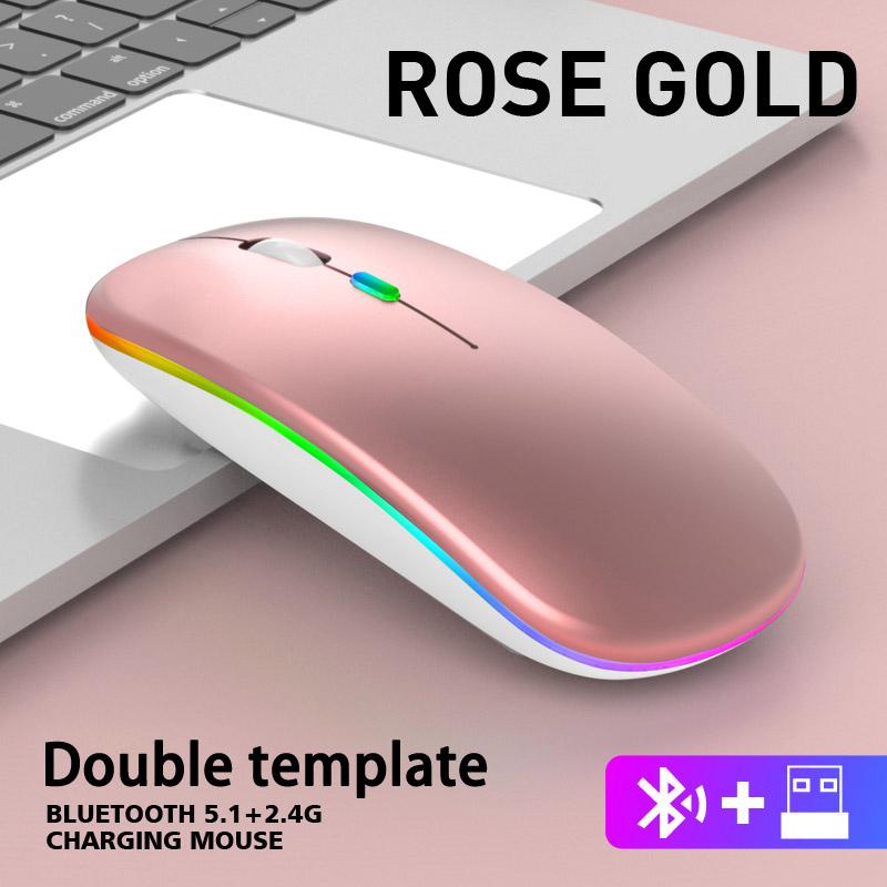 Wireless RGB Bluetooth Mouse with Silent Clicks & Rechargeable Battery