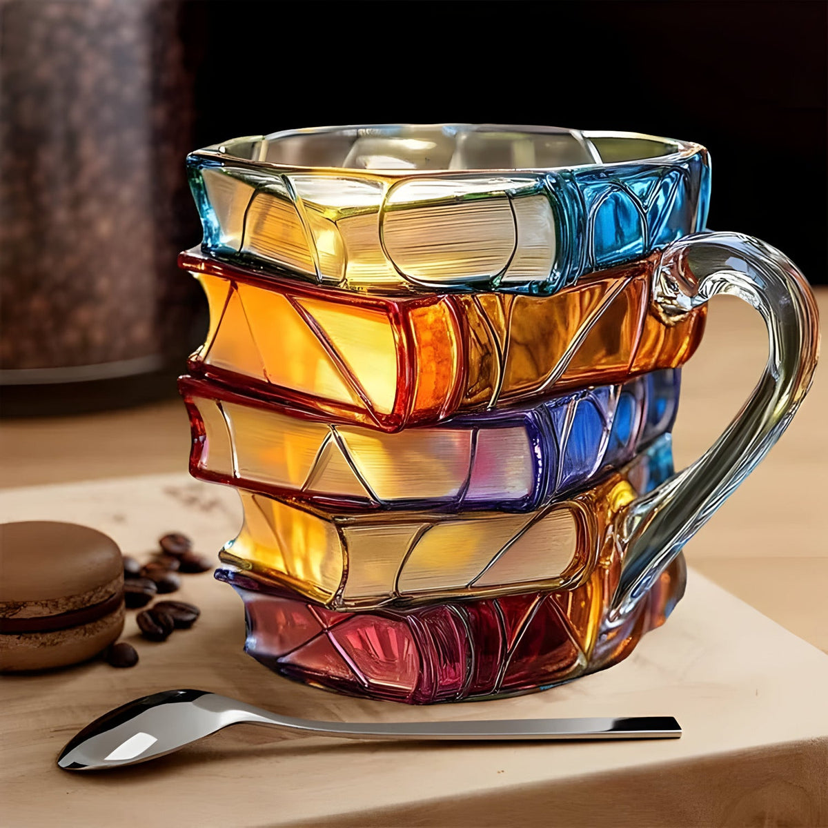 BookGlow 3D Resin Mug | Colourful Book Design Coffee & Tea Cup