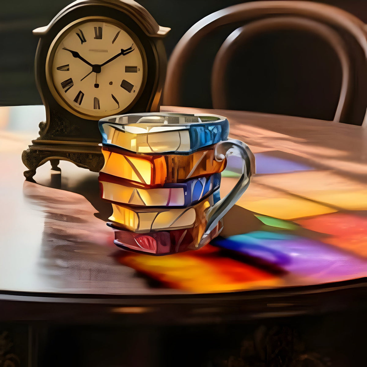 BookGlow 3D Resin Mug | Colourful Book Design Coffee & Tea Cup