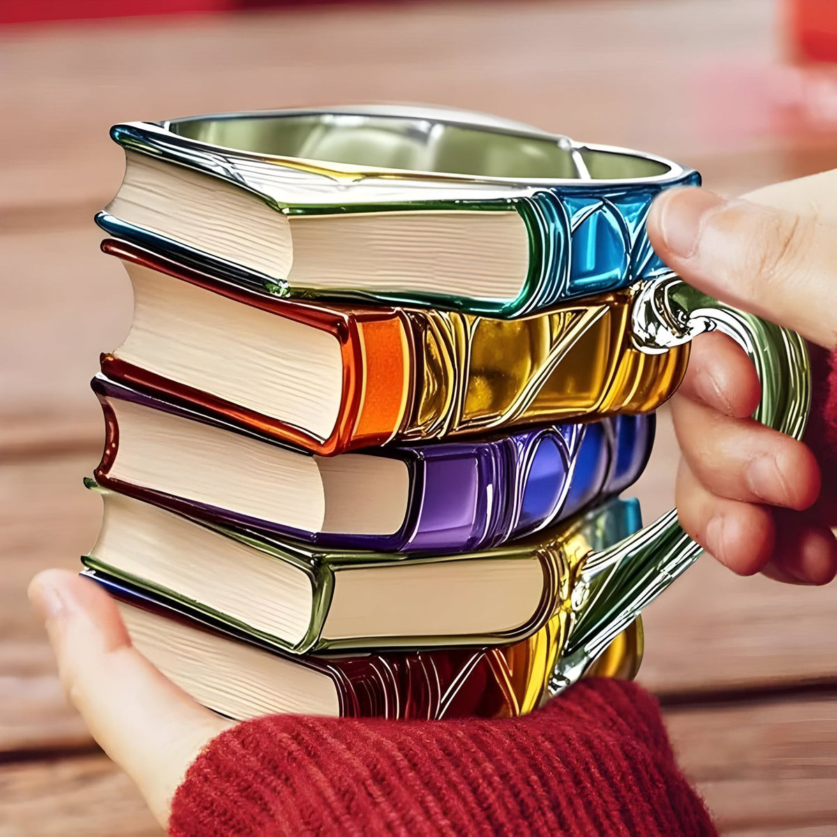 BookGlow 3D Resin Mug | Colourful Book Design Coffee & Tea Cup