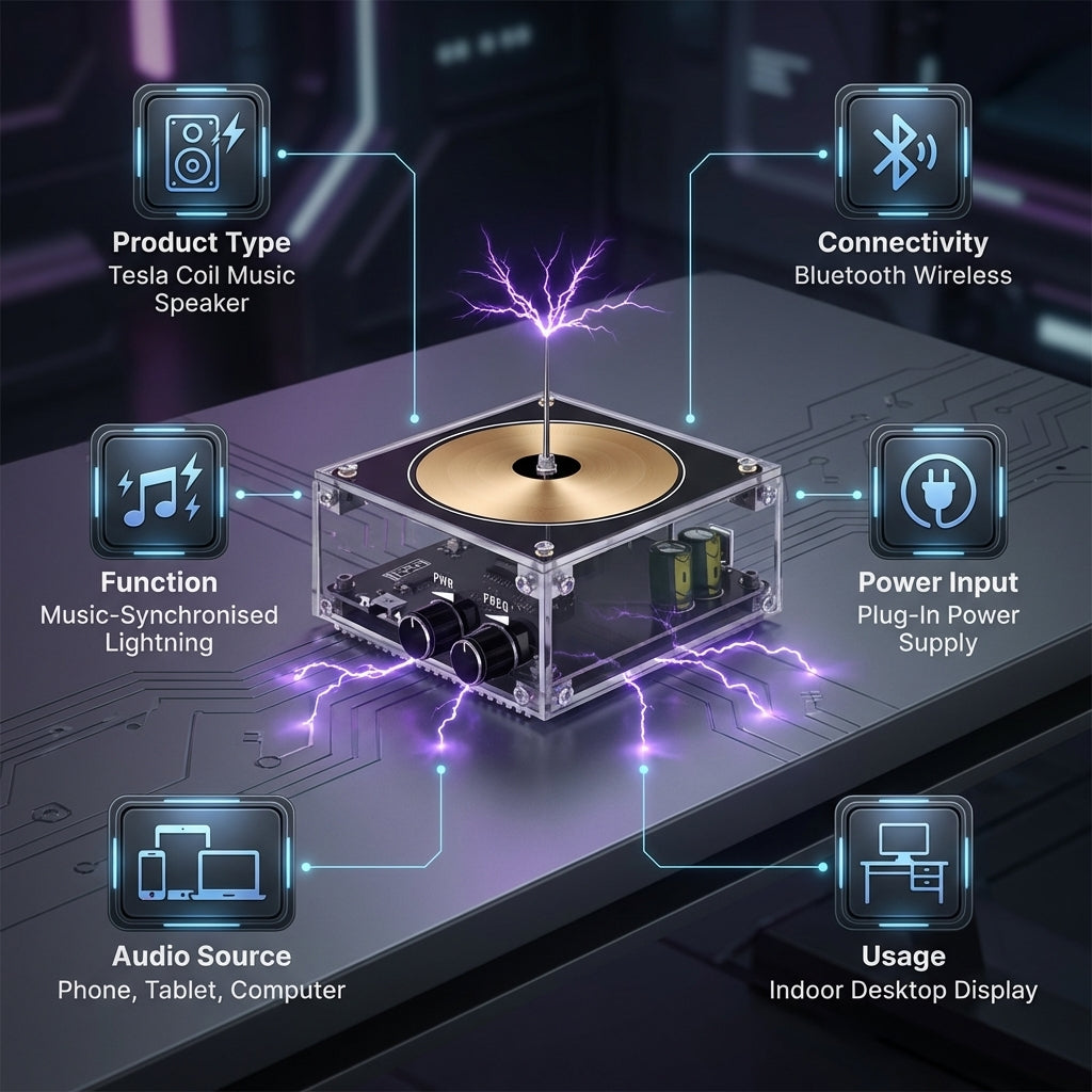 TeslaSpark Plasma Speaker | Lightning Music LED Display Device
