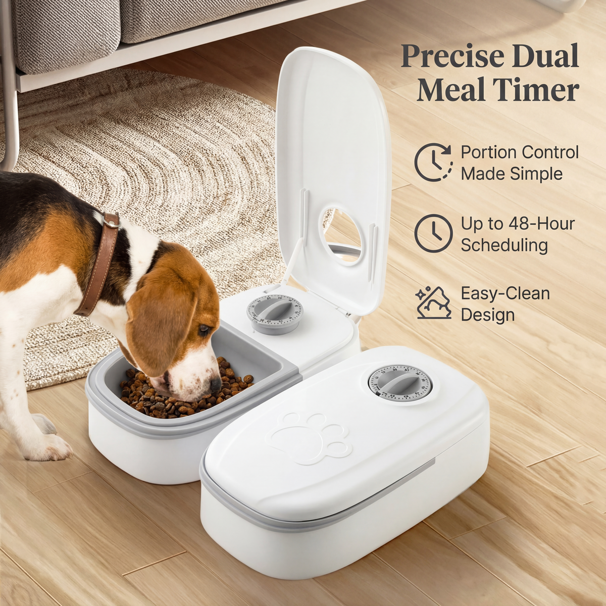 Automatic Pet Feeder with Dual Bowls – Timed Food Dispenser