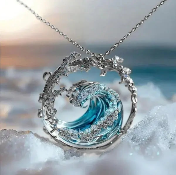 OceanWave Harmony Necklace | Minimalist Wave Pendant