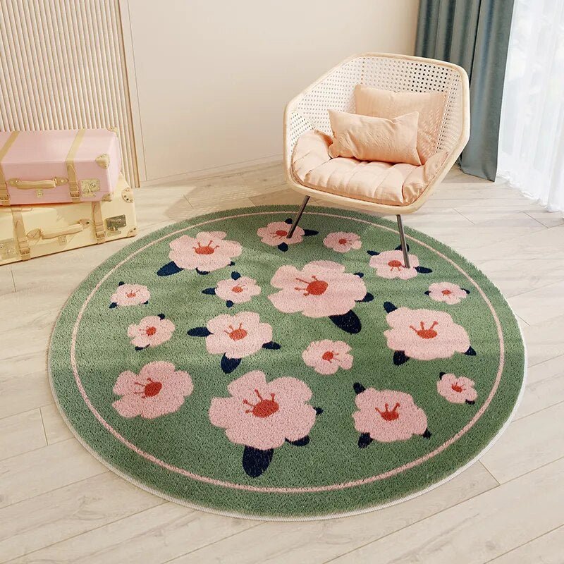 PlayNest Round Kids Rug | Soft Cartoon Carpet for Children’s Bedroom