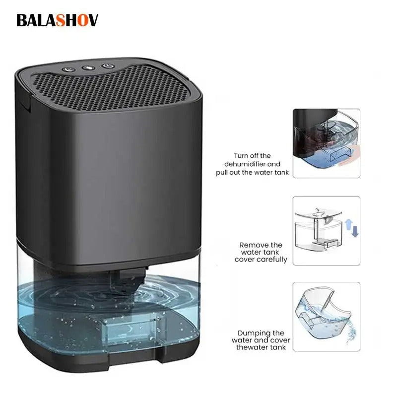 Portable Quiet Air Dehumidifier for Home and Office