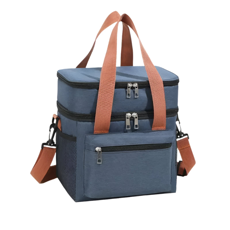 Large Capacity Double Layers Tote Cooler Lunch Bag - Waterproof Insulated