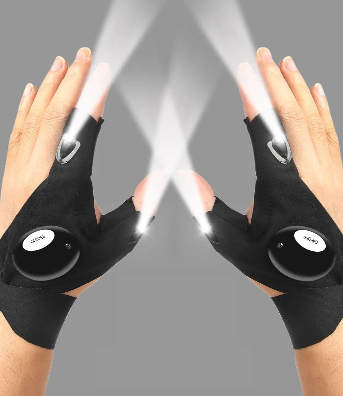 LED Half Finger Flashlight Glove – Waterproof Hands-Free Light