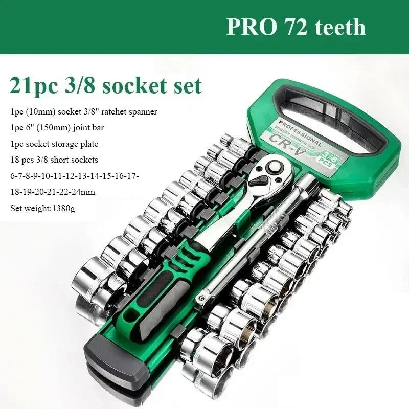 Socket Sleeve Wrench Set – Ratchet Spanner Tool Kit