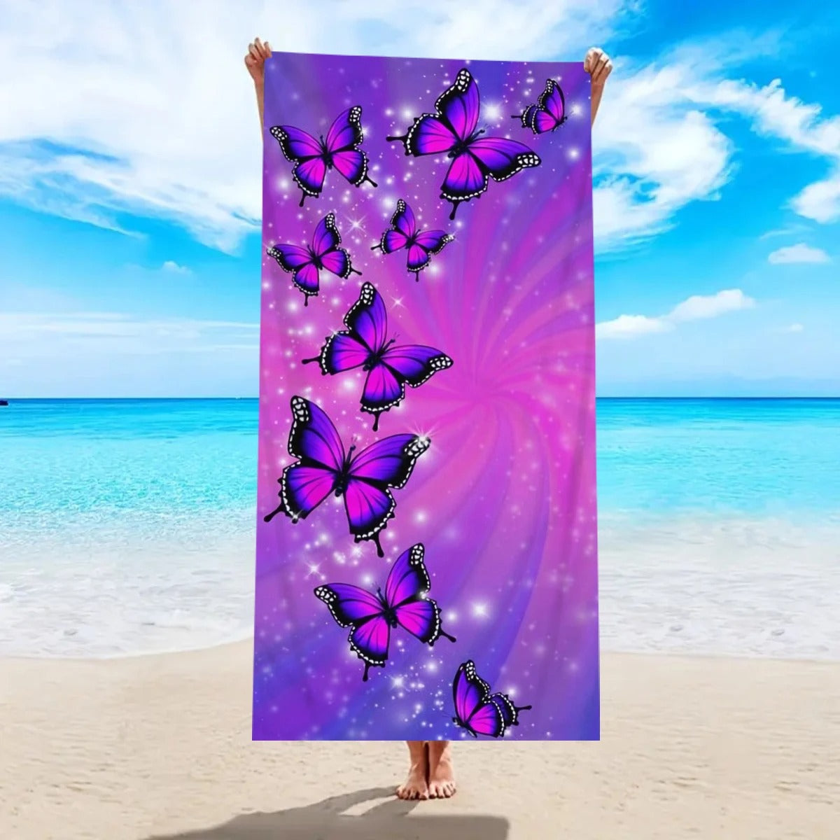 Ultra Fine Fiber Butterfly Flower Printed Beach Towel