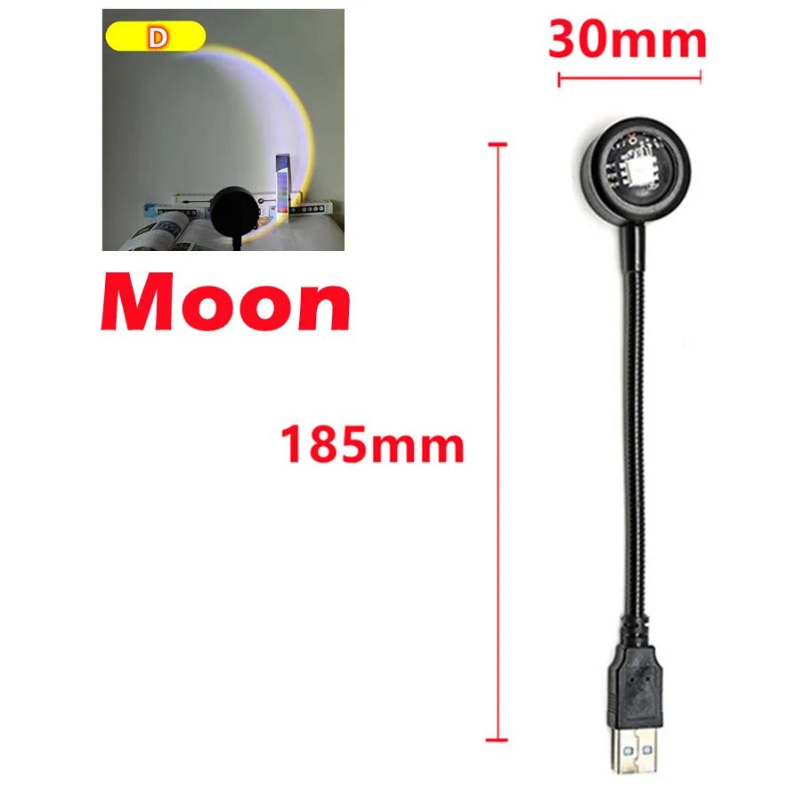 LED USB Sunset Lamp Projector – Portable Ambient Mood Night Light