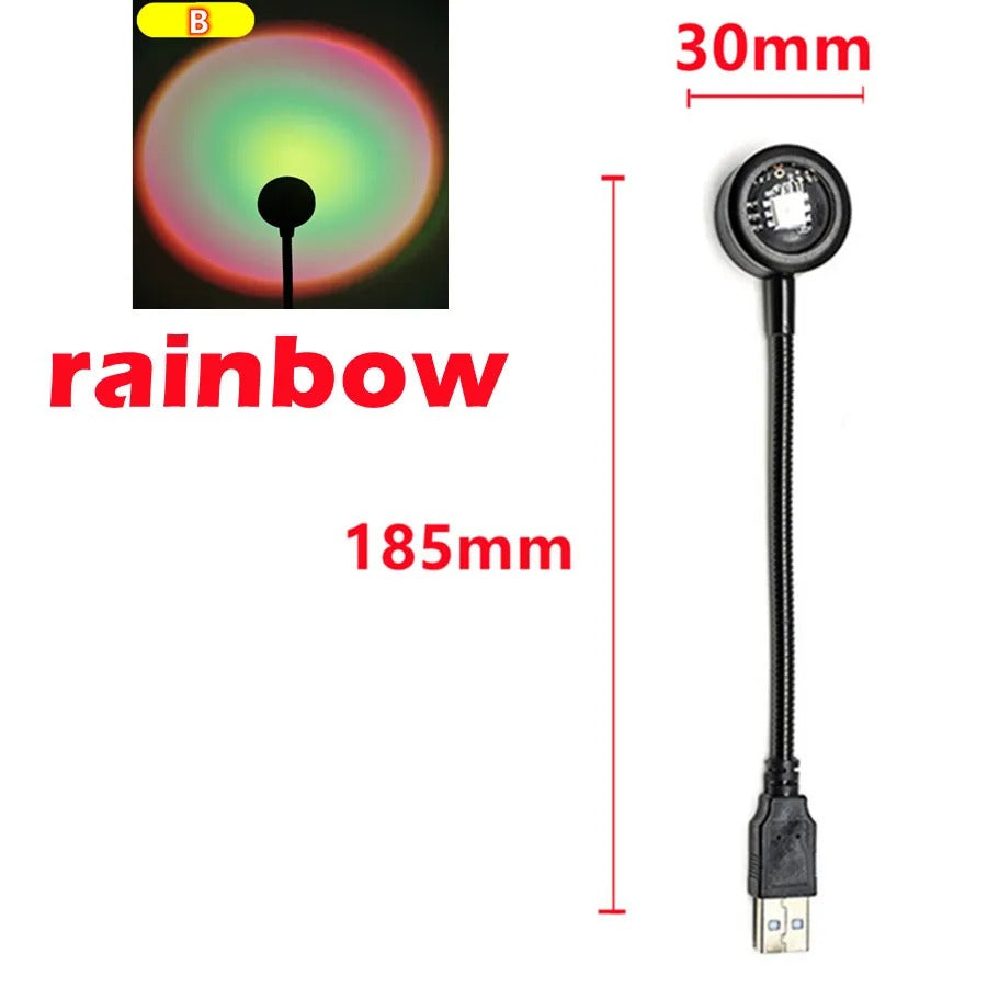 LED USB Sunset Lamp Projector – Portable Ambient Mood Night Light