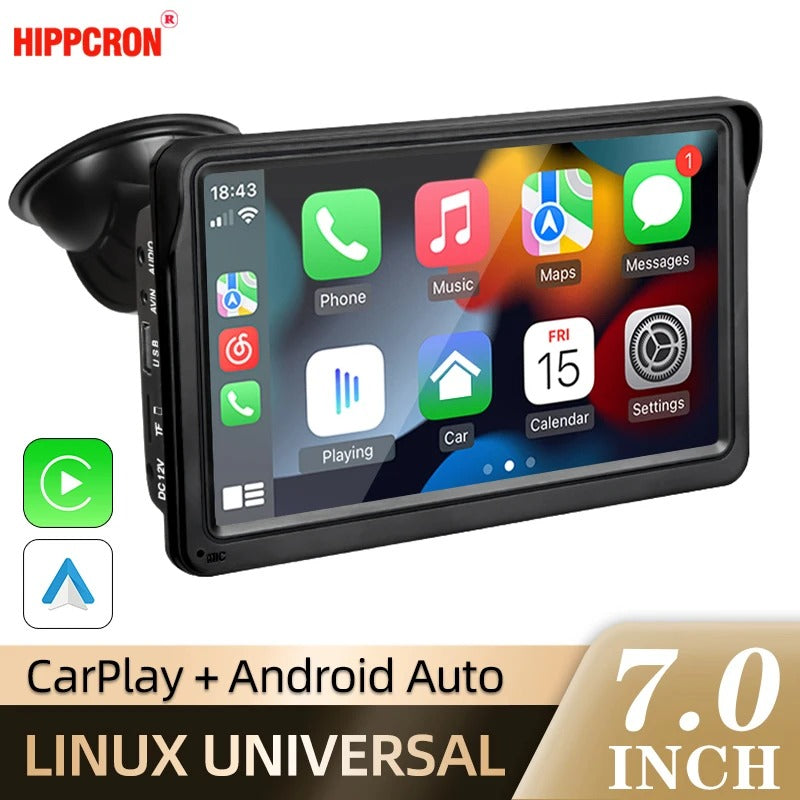 7-Inch Portable Car Radio – Wireless CarPlay & Android Auto
