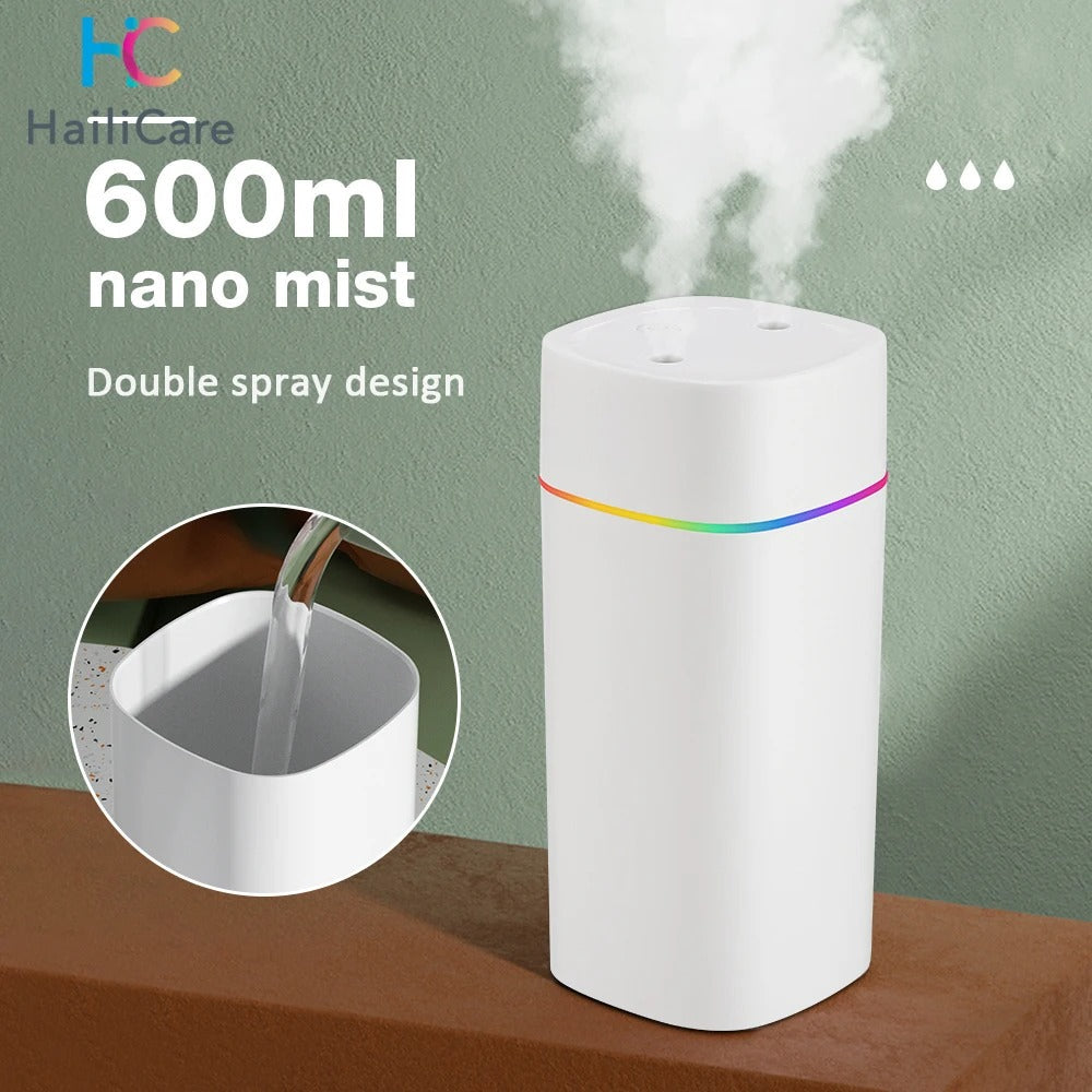 600ml USB Cool Mist Aroma Humidifier with LED