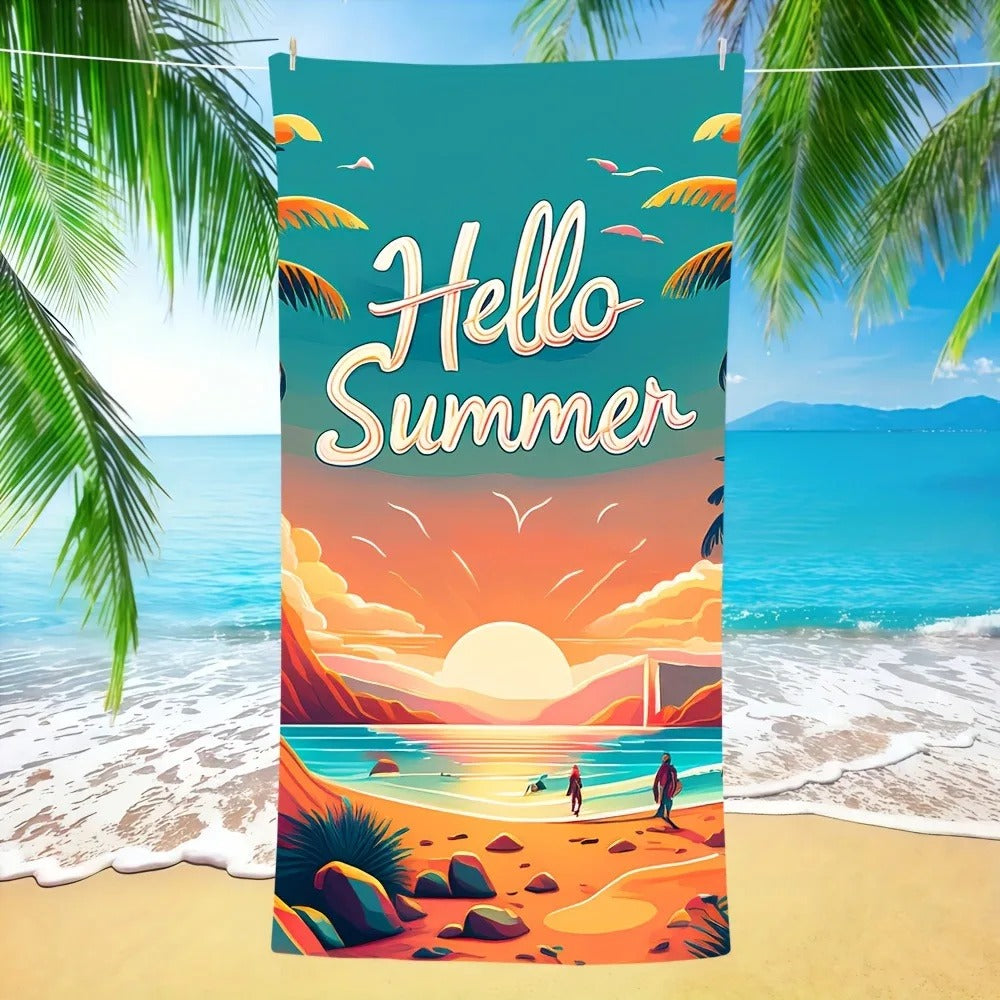 Hello Summer Beach Towel