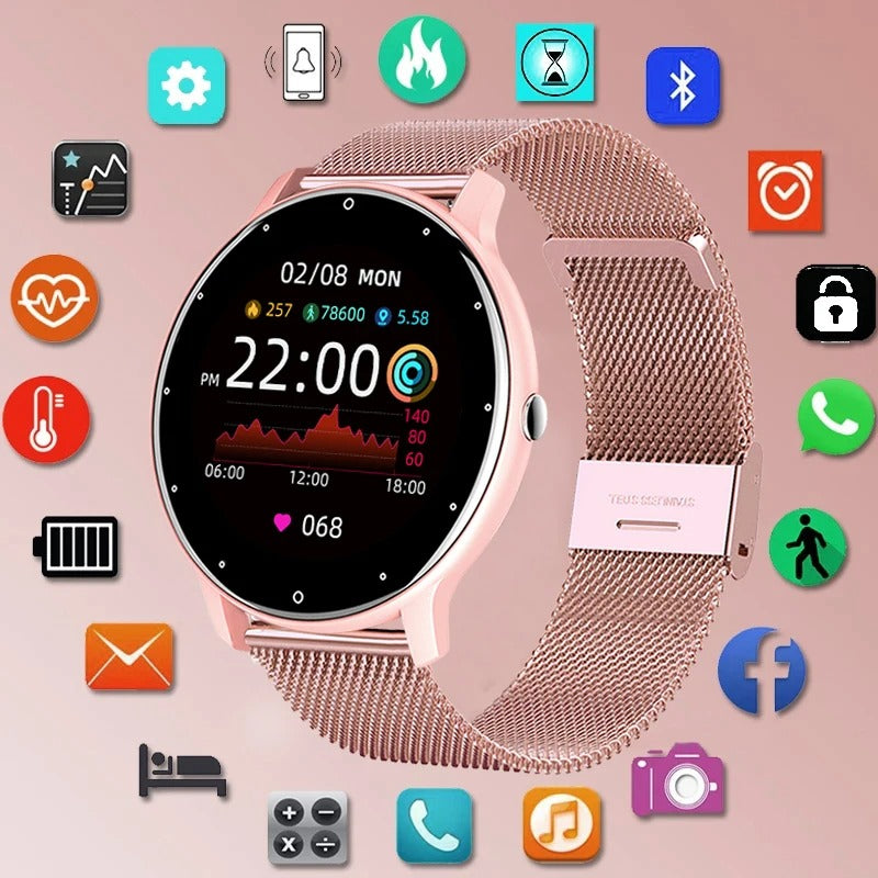 Ladies Smart Watch Full Touch Fitness Sports Tracker