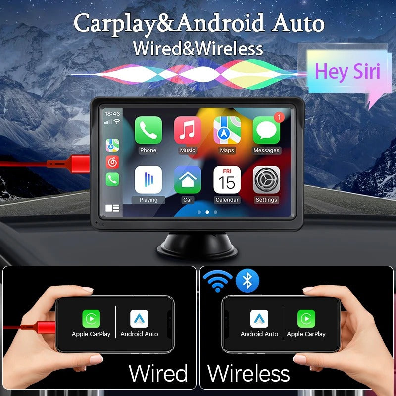 7-Inch Car Multimedia Player with Wireless CarPlay