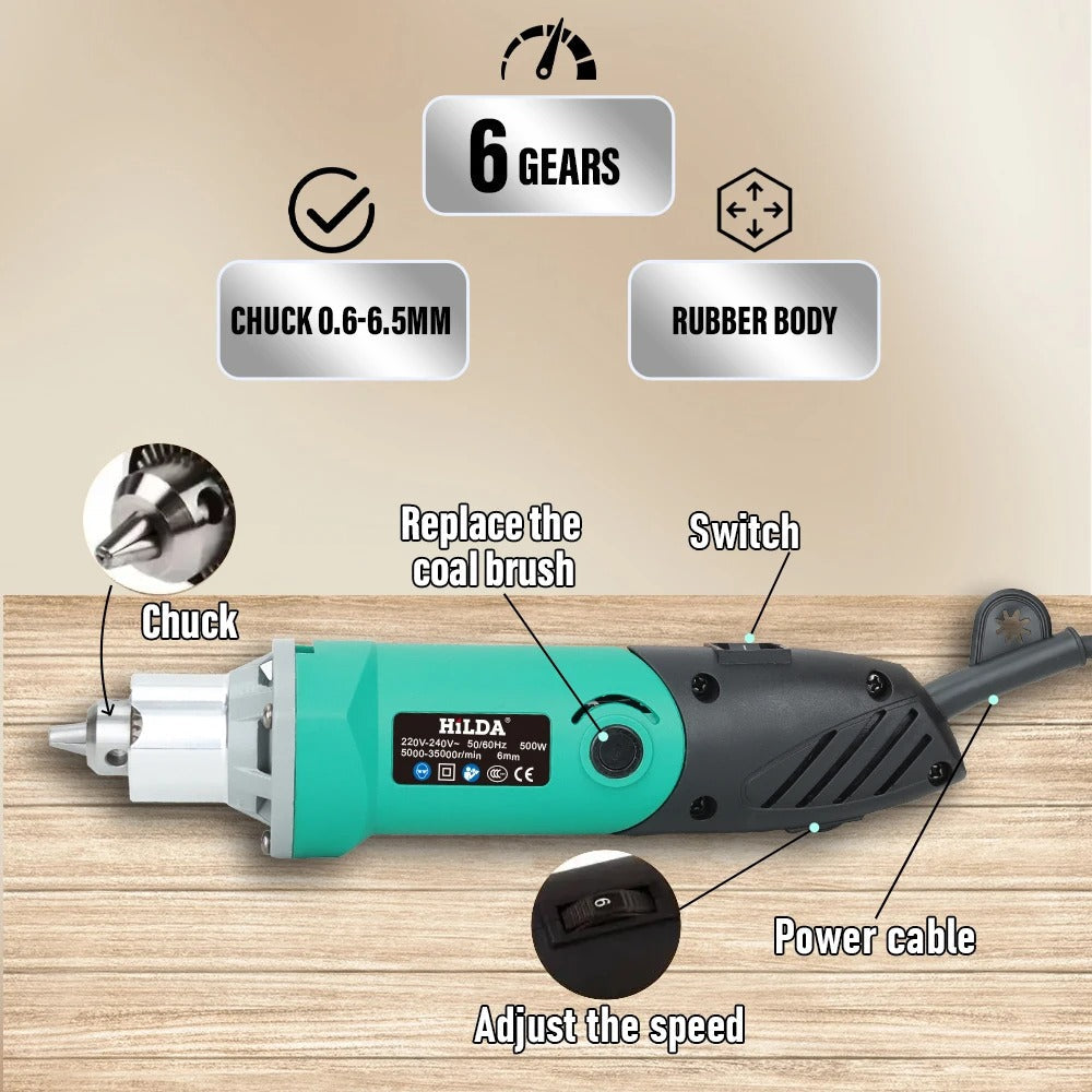 500W Electric Rotary Tool Set with Accessories