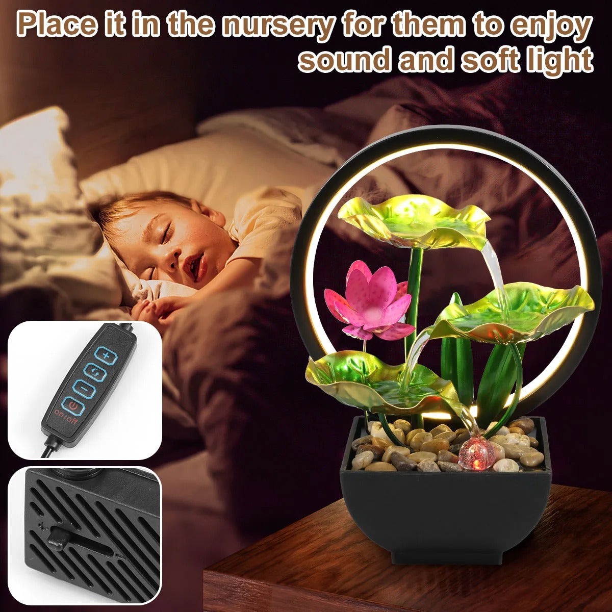 LED Waterfall Table Fountain