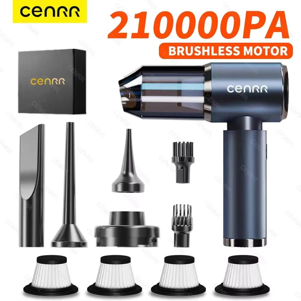 210000pa Mini Car Vacuum Cleaner – Portable Wireless Suction