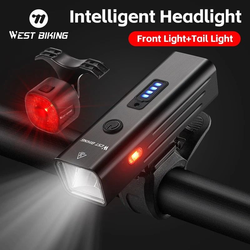 USB Rechargeable Bike Light Set – Front Headlight & Rear Warning Light