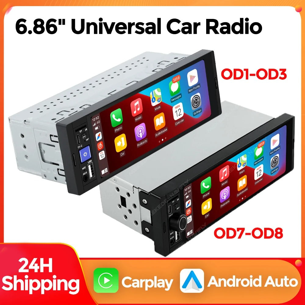 Car Stereo – CarPlay & Android Auto 1Din MP5 Player