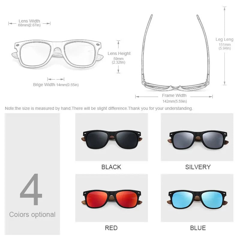 Natural Wooden Polarized Sunglasses UV400 for Men