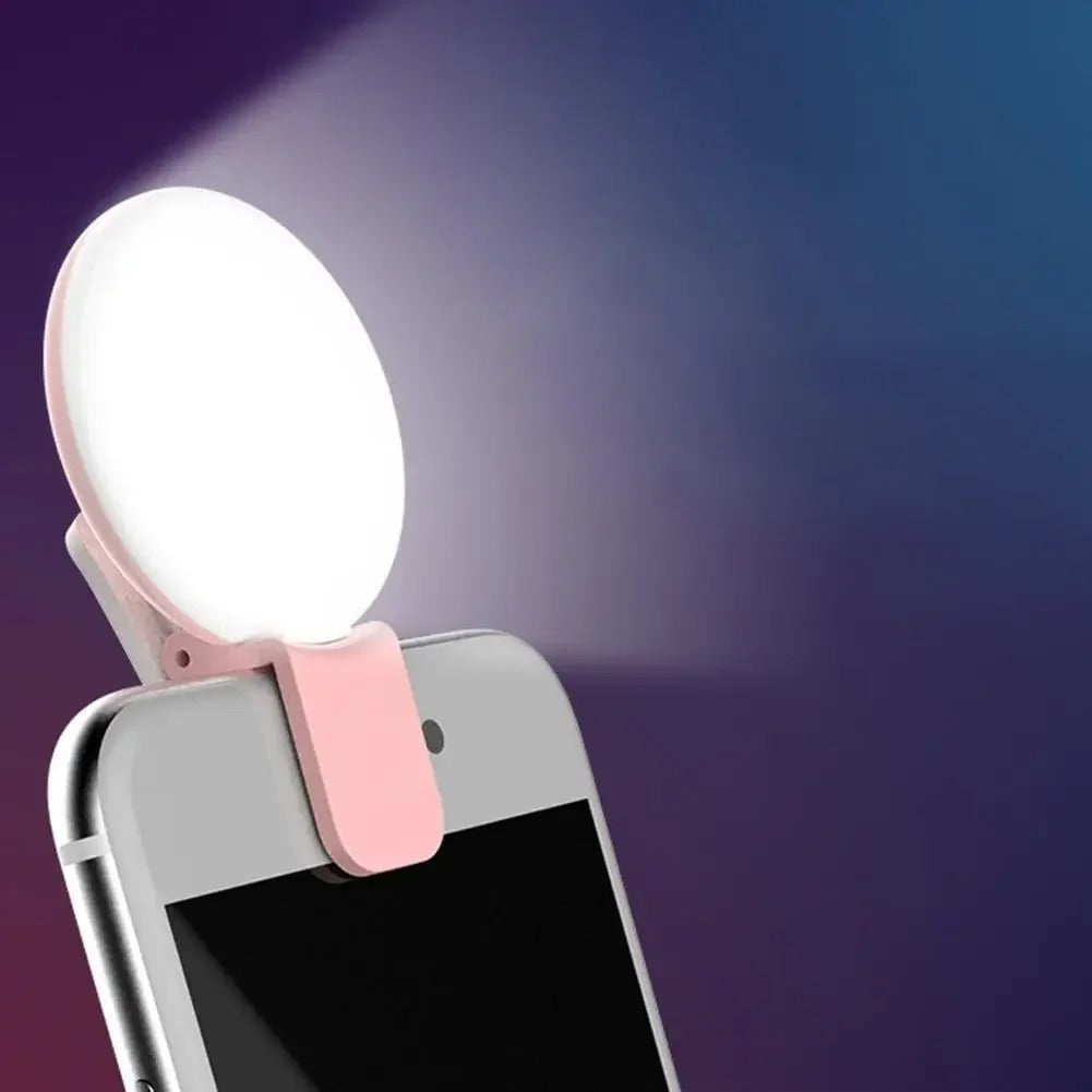 Mini LED Selfie Ring Light – Portable Clip-On