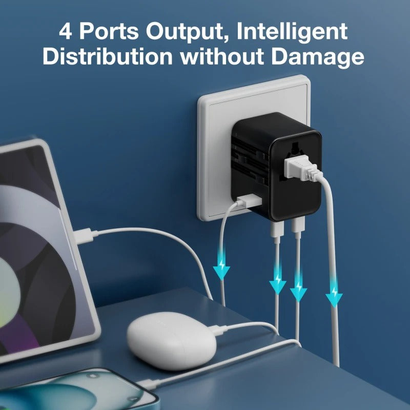 Universal Travel Adapter Fast Charger with Global Plug