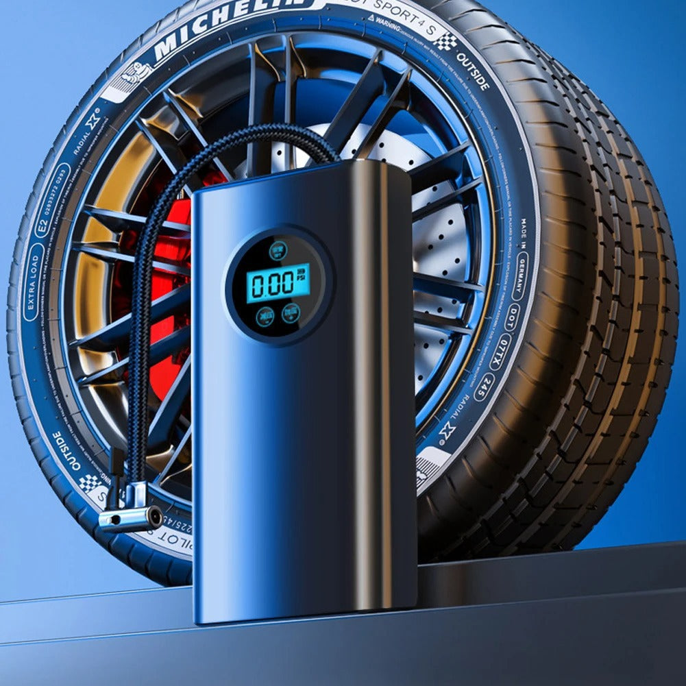 Rechargeable Electric Tyre Inflator – Portable Air Compressor with LCD