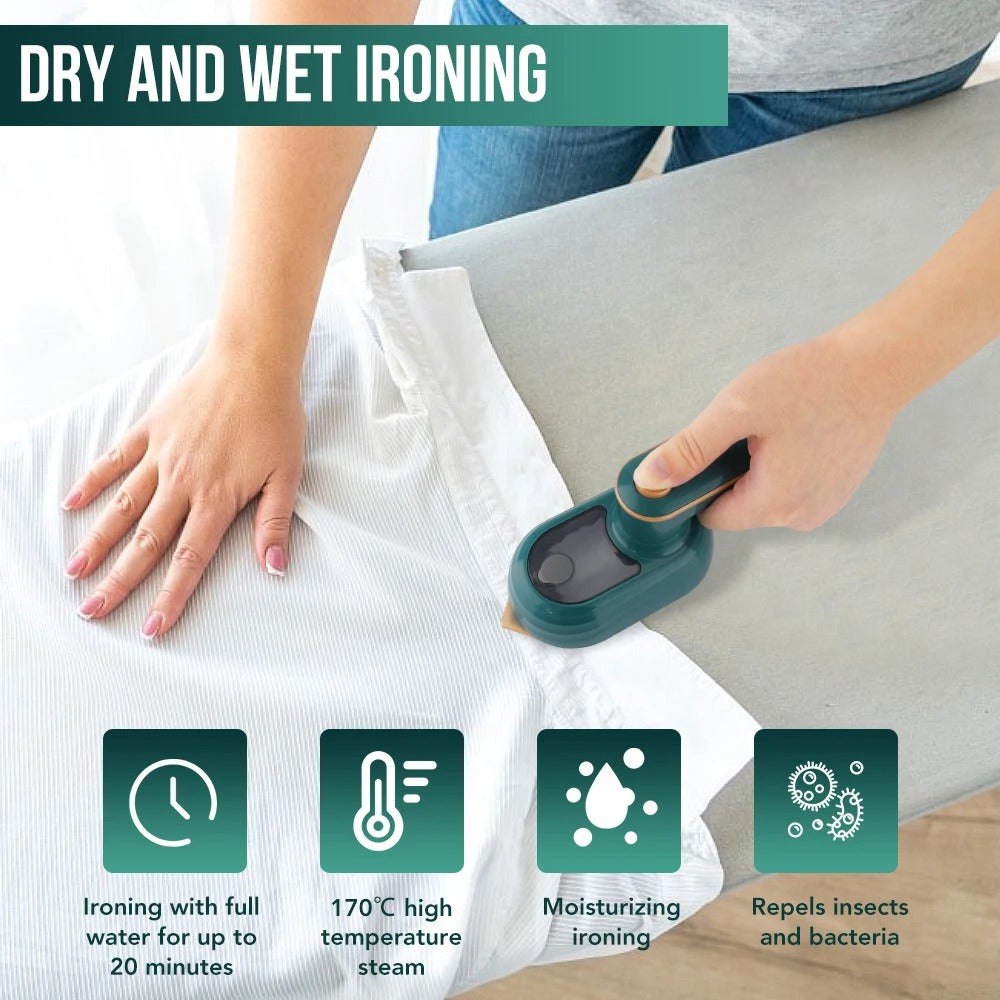 Mini Portable Rotating Steam Iron for Wet & Dry
