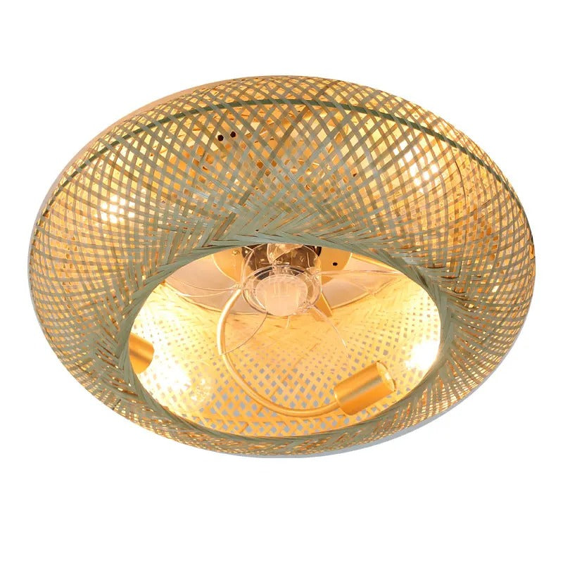 Bamboo Ceiling Fan with Lights