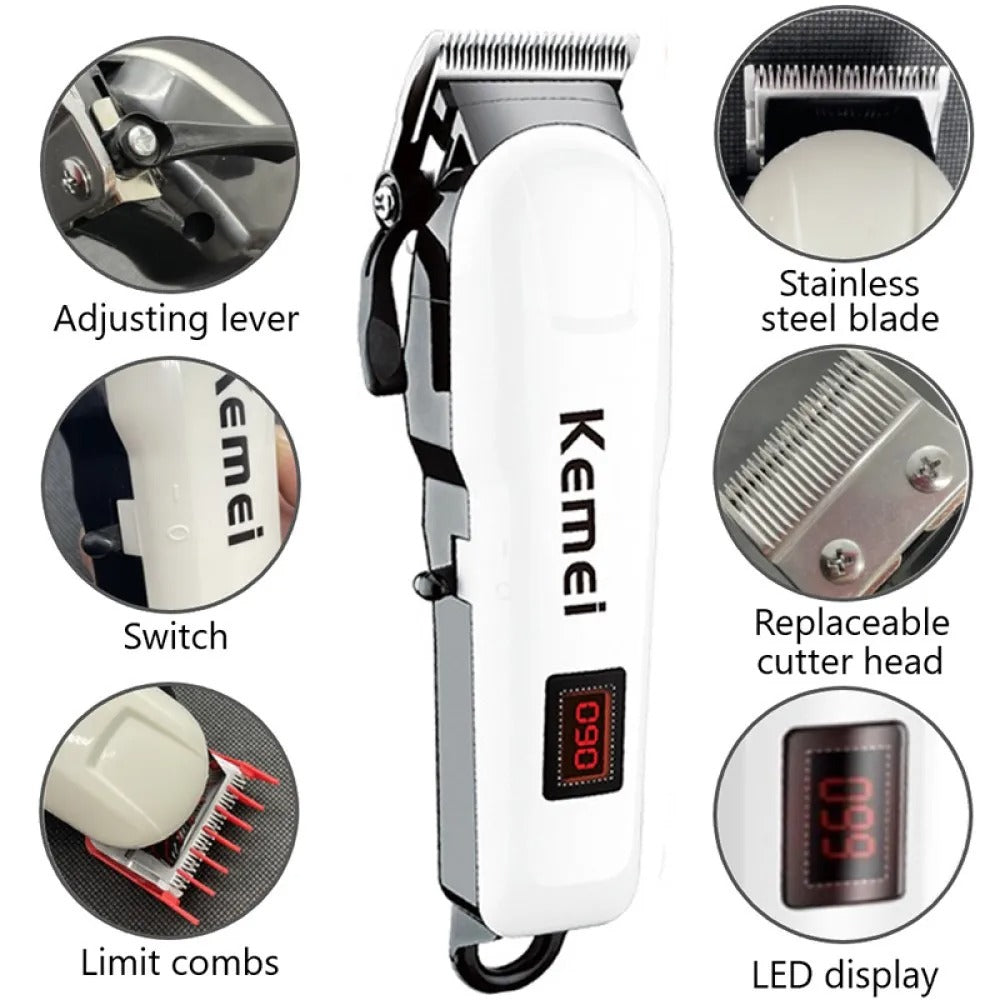 Electric Hair Clipper – Professional Wireless Rechargeable Trimmer